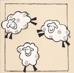 Drie schaapjes, wit