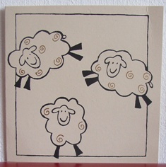 Drie schaapjes, naturel
