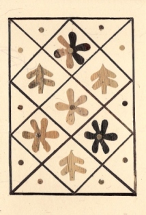 Raster met bloemen en blad