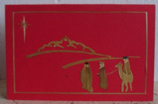 Drie koningen met bergen, rood
