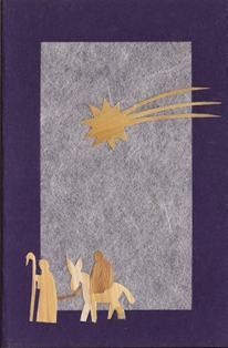 Weg naar bethlehem met ster, blauw