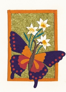 Vlinder op bloemen