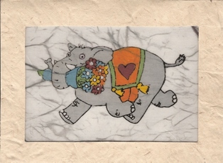 Olifant met bloemen