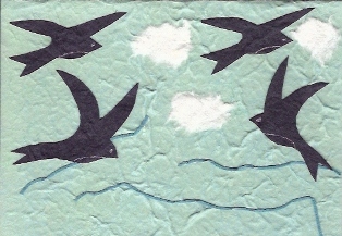 Vogels in de wolken