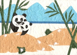Pandabeer met baby