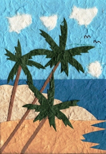 Palmbomen op het strand