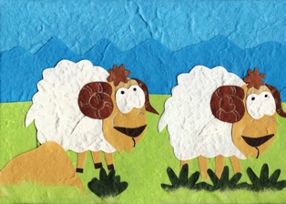 Twee schapen in de wei