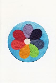 Gekleurde bloem, rond