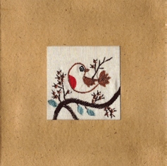 Vogeltje op tak, bruin