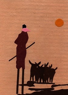 Herder met koeien